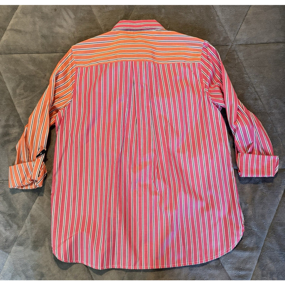 Multiples Womens Striped Button Shirt Top Blouse Multi Color Size Medium - Picture 9 of 9